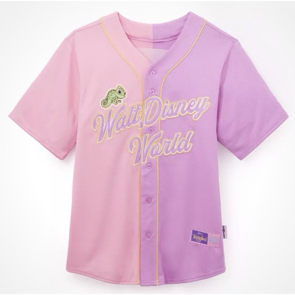Disney Parks WDW Princess Rapunzel Pascal Baseball Jersey Adult Size LARGE NwT